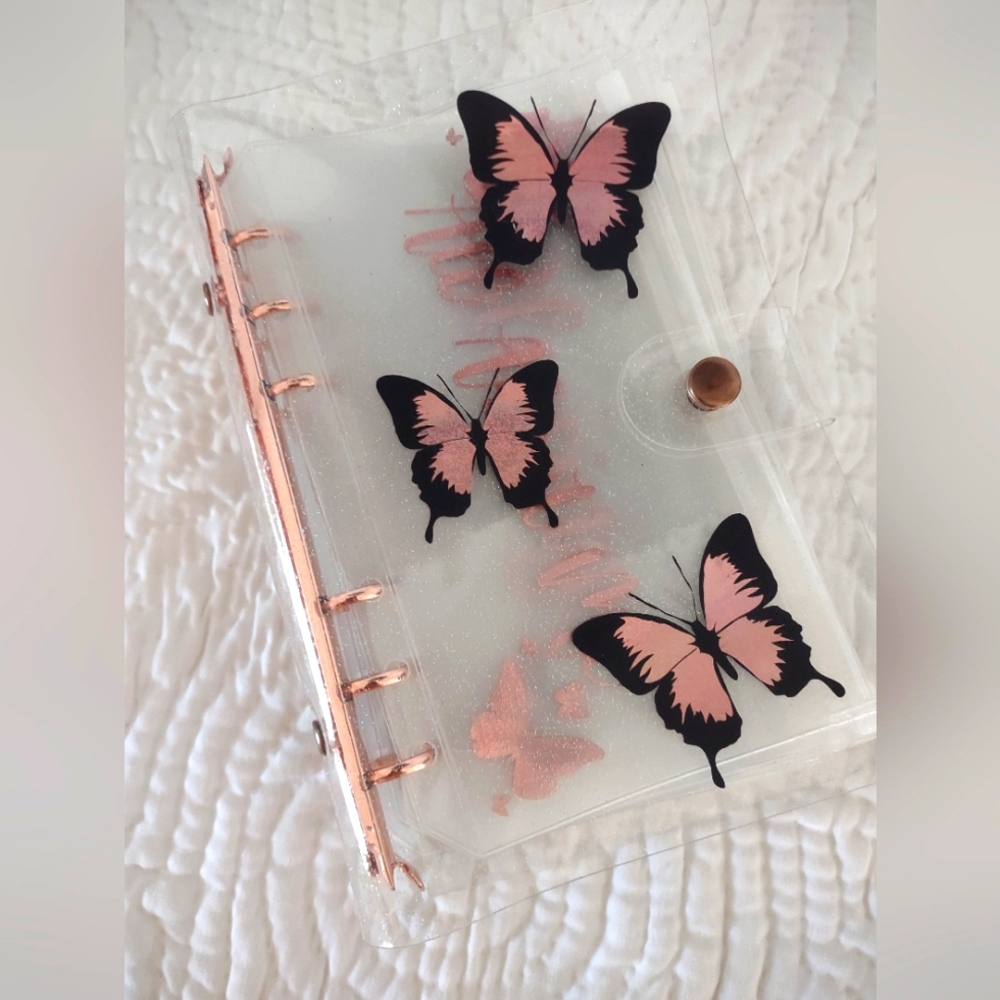 A6 Butterfly Glitter Budget Binder